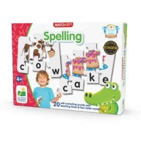 Puzzle Educativ de potrivire Formeaza cuvinte in engleza cu 20 perechi de piese auto-corectante recomandat de la 4 ani